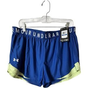 Under Armour Women's Blue and Green Athletic Workout Sporty Shorts Sz XL NWT